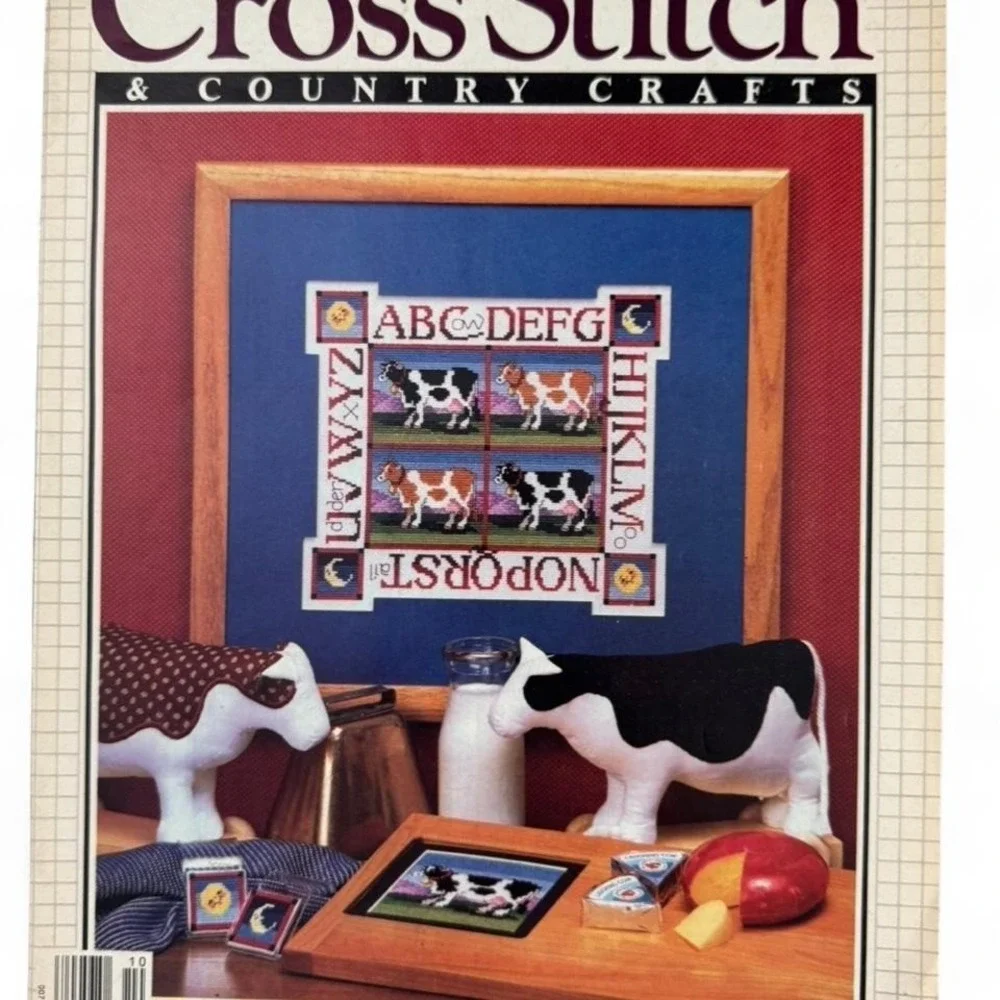 Vintage Cross Stitch‎ & Country Crafts 100+ project pattern magazine 4 pc. lot